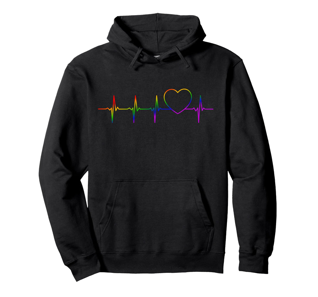 Lgbt Heartbeat Gift Proud Gays Lesbians Hoodie - Minimalist Print Men Women - T-Shirt, Sweatshirt, Hoodie