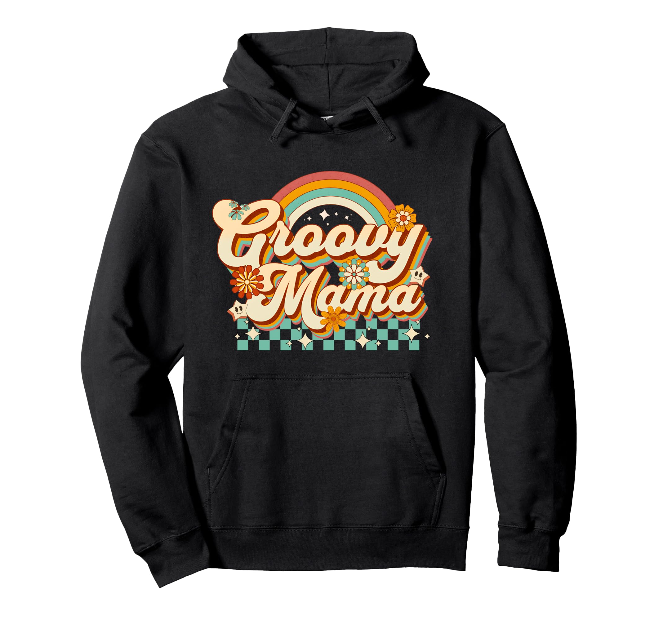 Groovy Mama Boho Floral Womens And Mom Hoodie - Unique Graphic Unisex - T-Shirt, Sweatshirt, Hoodie