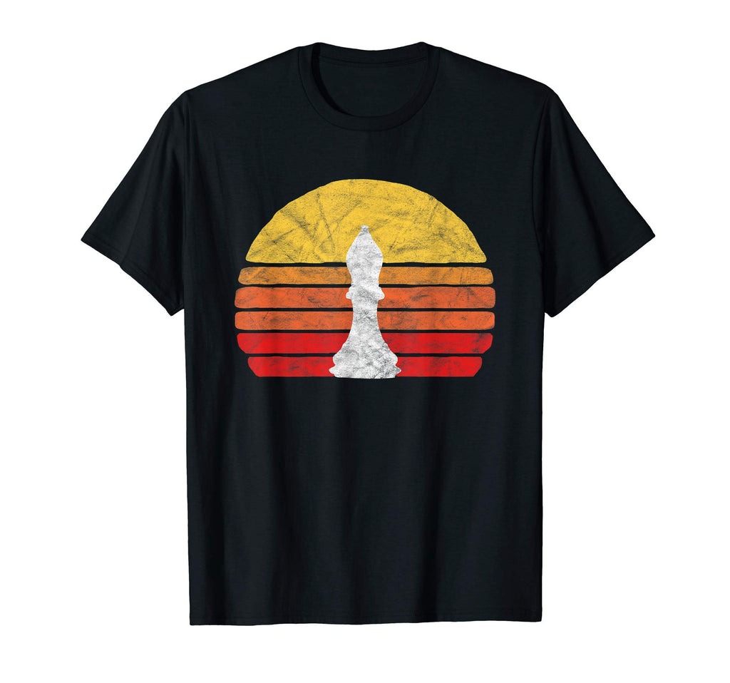 White Bishop Chess Piece Sunset Distressed T-Shirt - Unique Graphic Unisex - T-Shirt, Sweatshirt, Hoodie