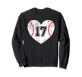 Baseball Heart Player 17 Baseball Mom Sweatshirt - Trendy Graphic Unisex - T-Shirt, Sweatshirt, Hoodie
