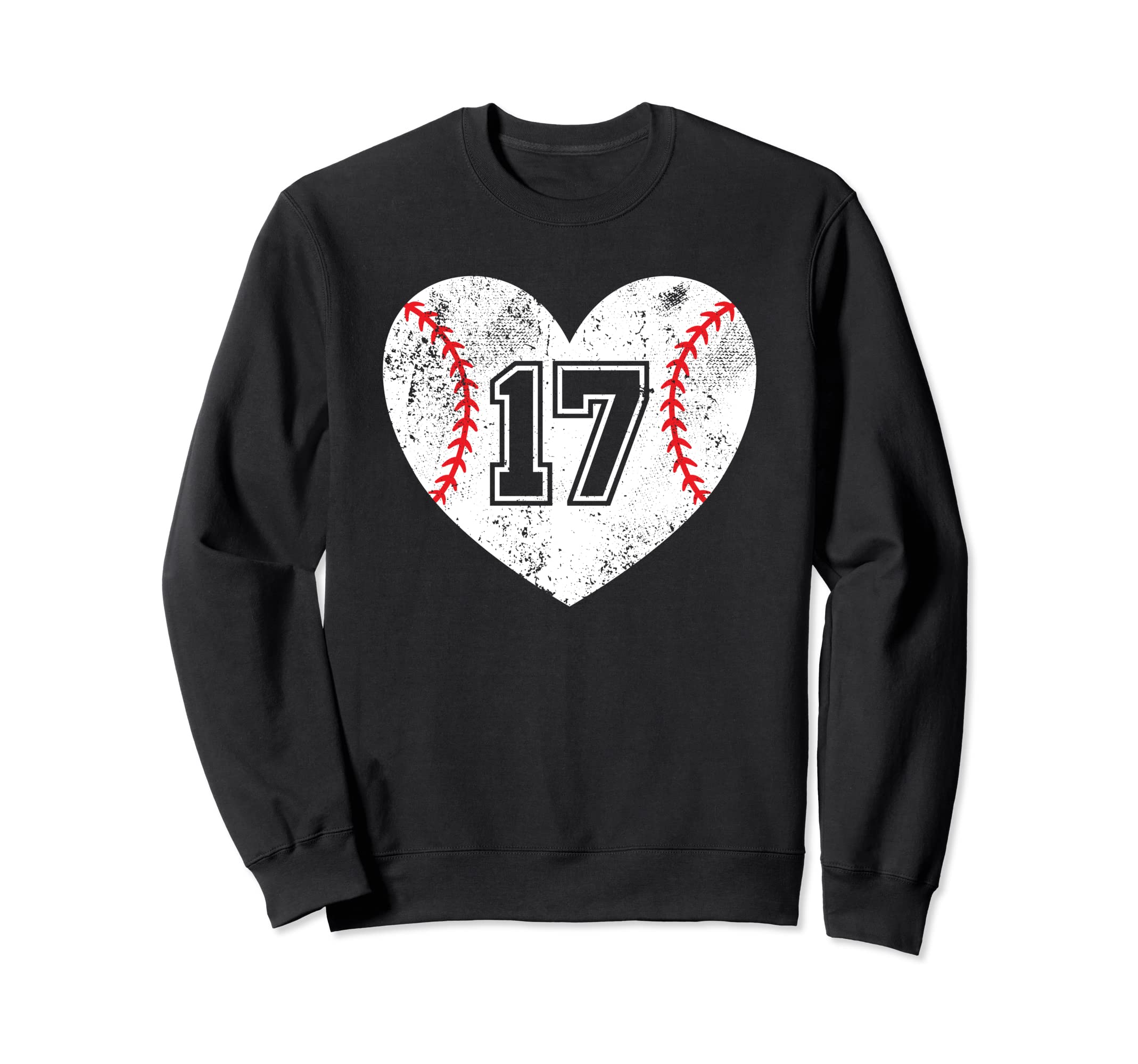 Baseball Heart Player 17 Baseball Mom Sweatshirt - Trendy Graphic Unisex - T-Shirt, Sweatshirt, Hoodie