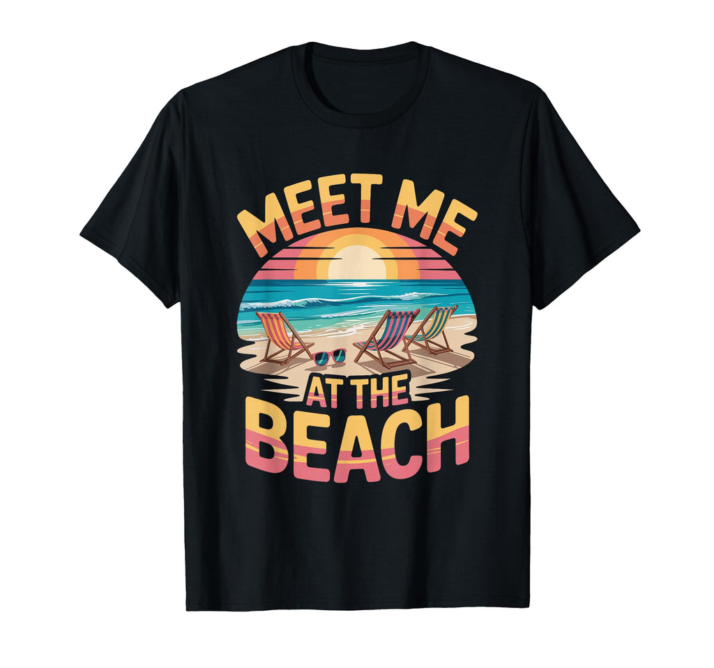 Palm Trees Ocean Meet Me Beach Summer T-Shirt - Trendy Graphic for Adults - T-Shirt, Sweatshirt, Hoodie