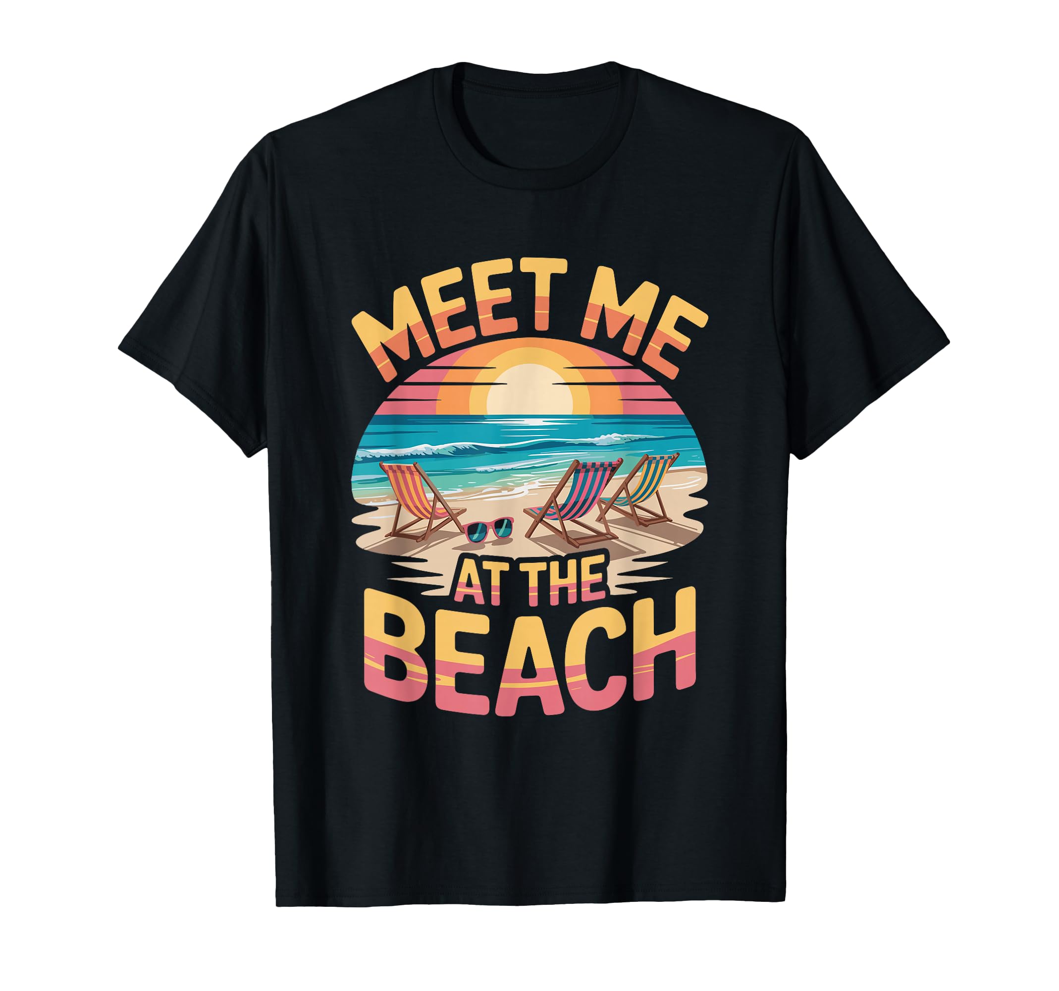 Palm Trees Ocean Meet Me Beach Summer T-Shirt - Trendy Graphic for Adults - T-Shirt, Sweatshirt, Hoodie