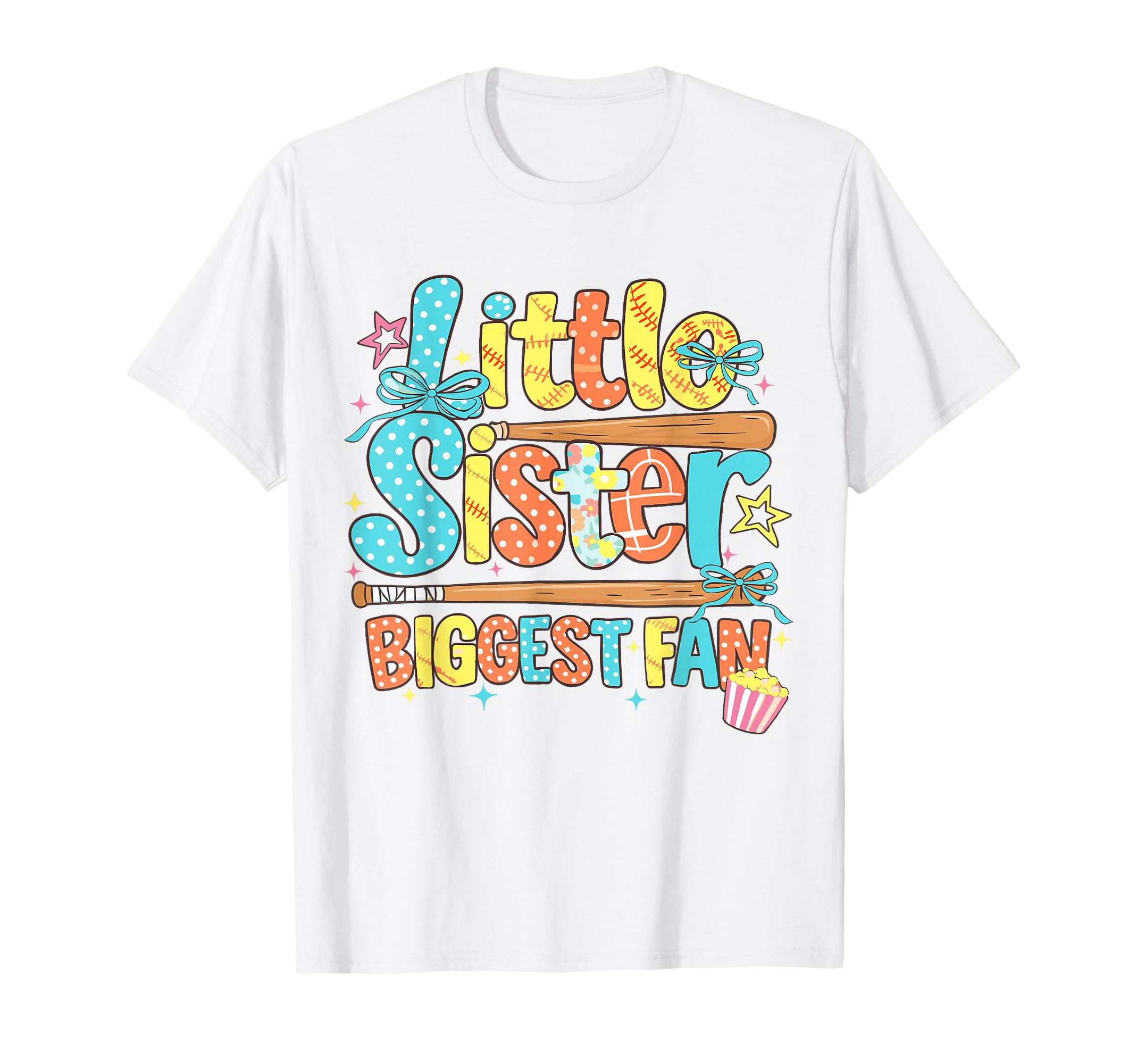 Funny Little Sister Biggest Fan Bow T-Shirt - Novelty Apparel for Adults - T-Shirt, Sweatshirt, Hoodie
