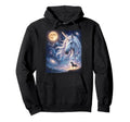 Unicorn Art Celestial Moon Galaxy Hoodie - Custom Art Print for Adults - T-Shirt, Sweatshirt, Hoodie