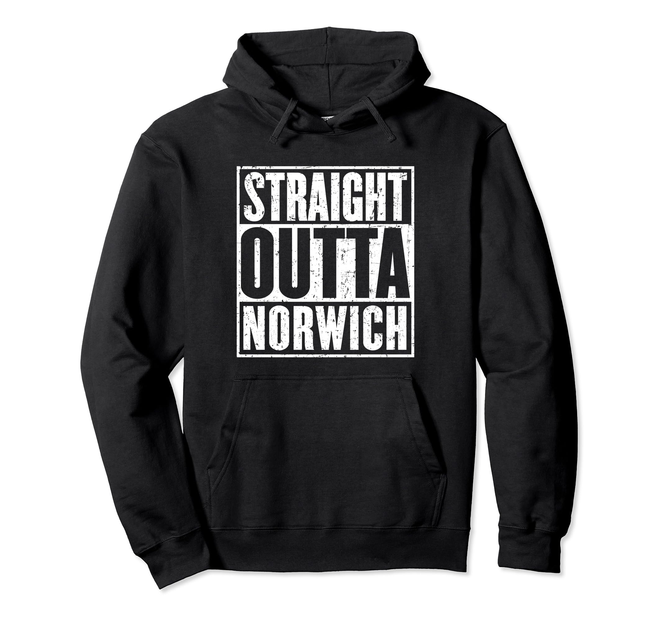 Straight Outta Norwich Distressed Hoodie - Casual Everyday Wear for Adults - T-Shirt, Sweatshirt, Hoodie