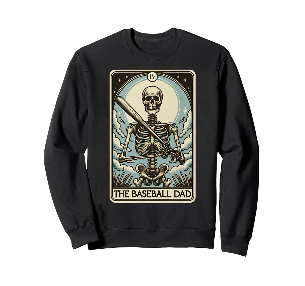 Skeleton Baseball Dad Tarot Card Sweatshirt - Custom Art Print Men Women - T-Shirt, Sweatshirt, Hoodie
