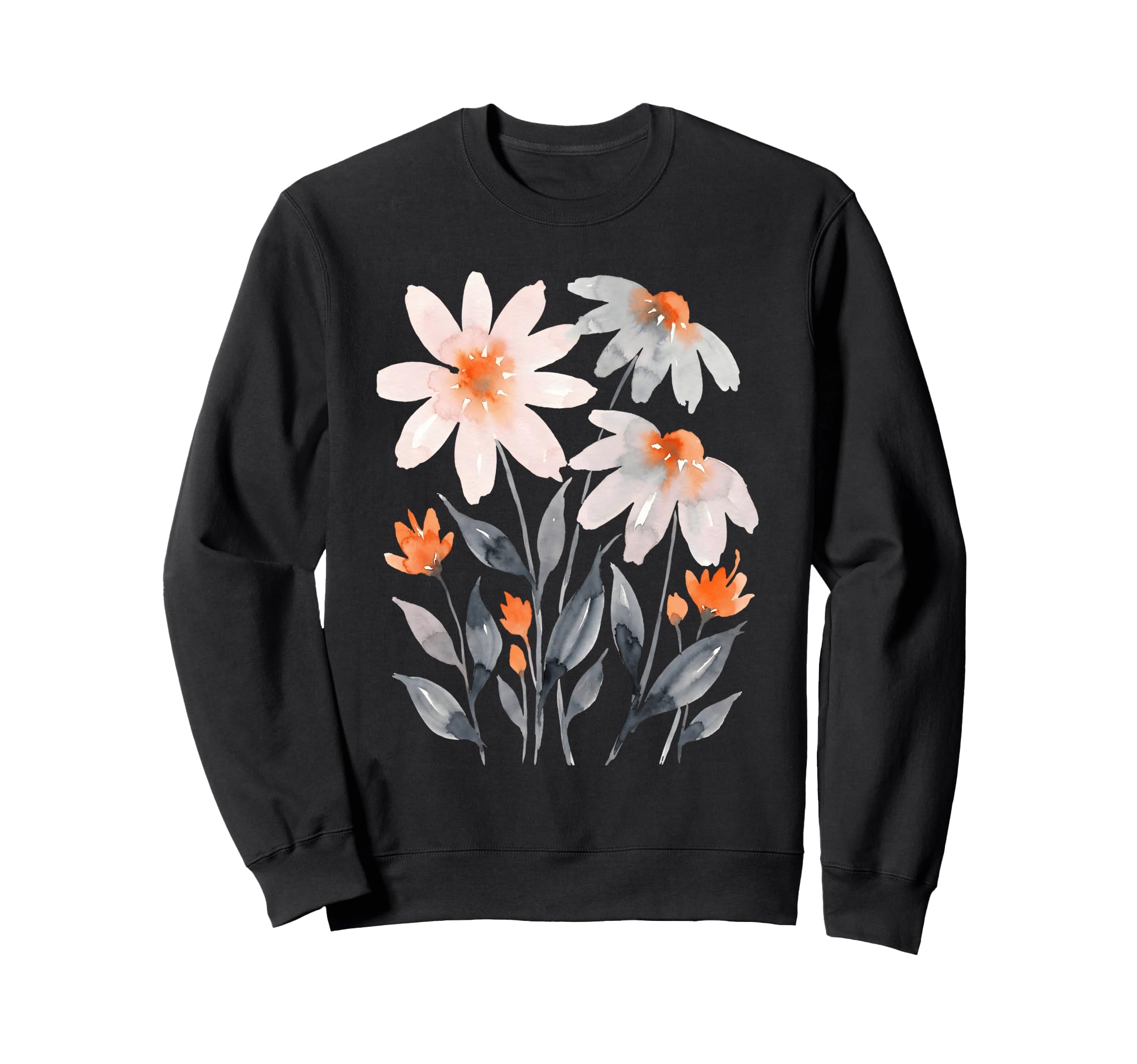Boho Wildflowers Watercolor Floral Sweatshirt - Streetwear Style Unisex - T-Shirt, Sweatshirt, Hoodie