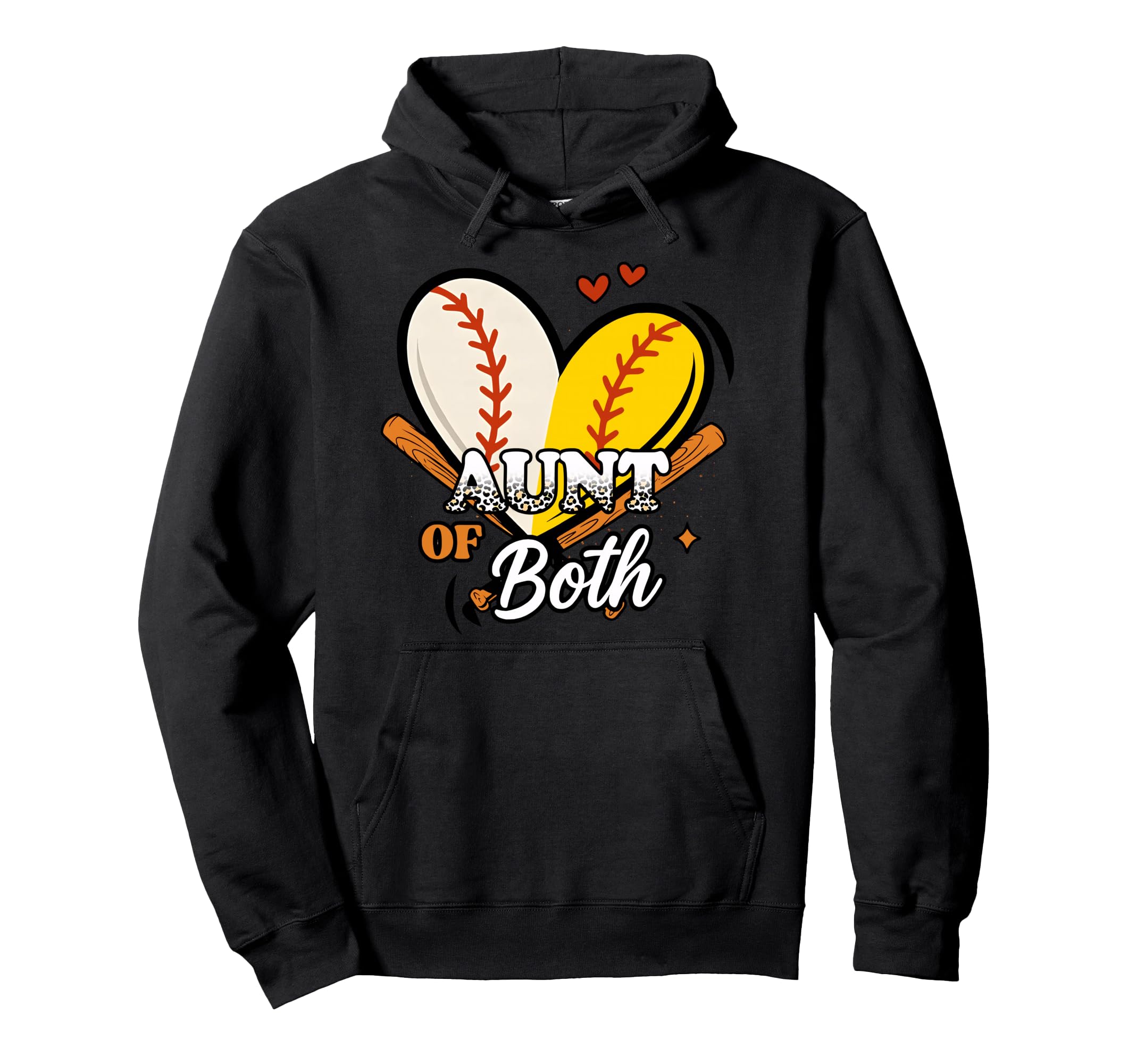 Aunt Both Baseball Softball Game Day Hoodie - Custom Art Print Unisex - T-Shirt, Sweatshirt, Hoodie