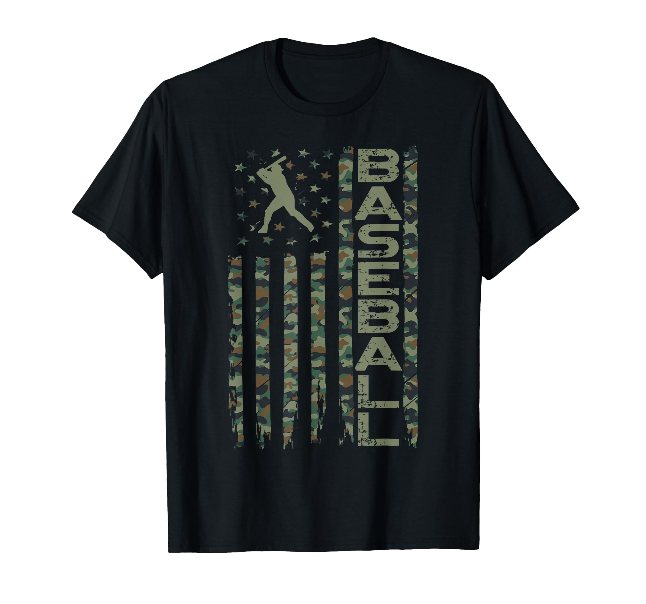 Baseball Fan Usa American Flag Camo T-Shirt - Fun Novelty Design Men Women - T-Shirt, Sweatshirt, Hoodie
