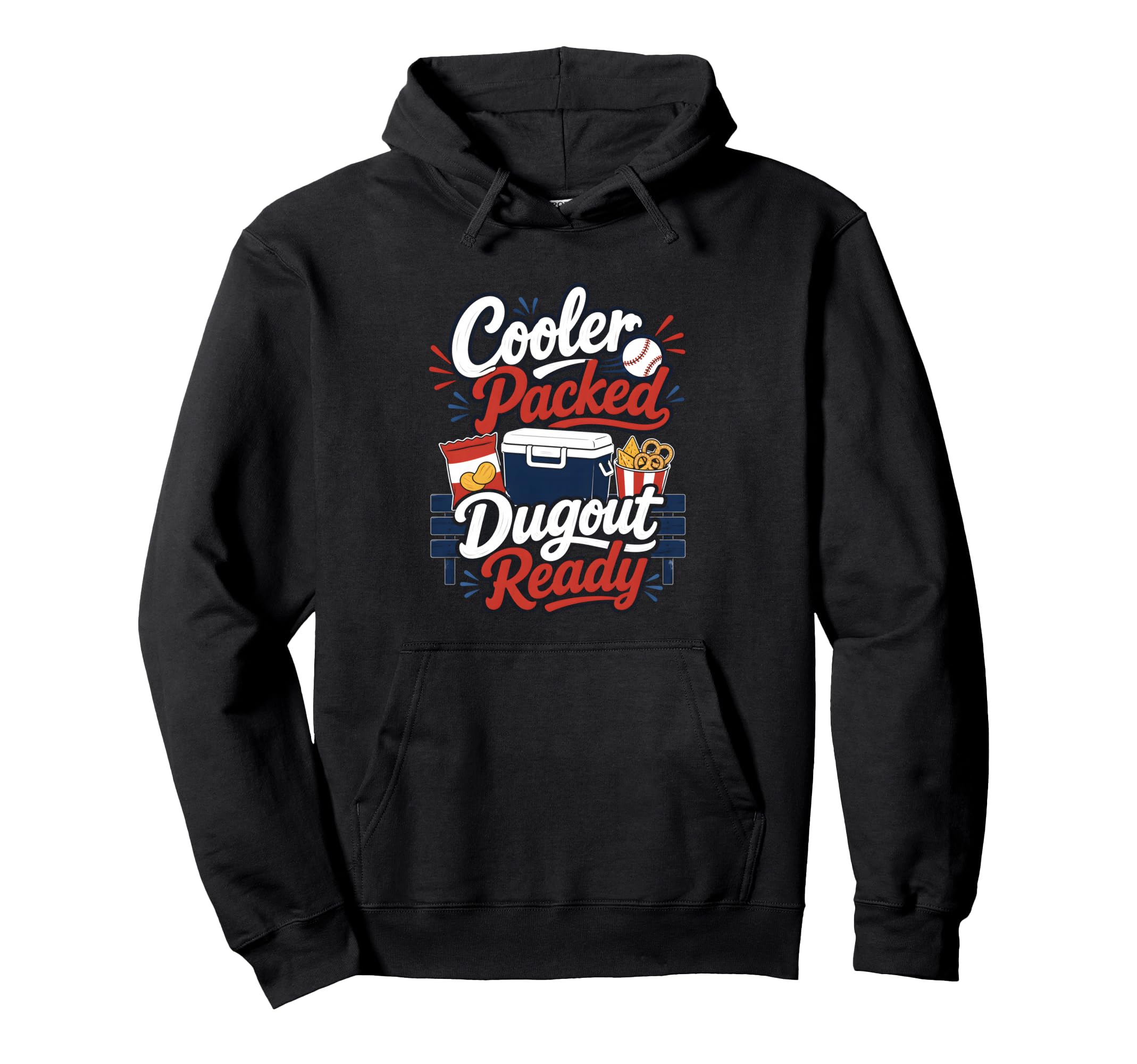 Funny Baseball Mom Cooler Packed Hoodie - Casual Everyday Wear Unisex - T-Shirt, Sweatshirt, Hoodie