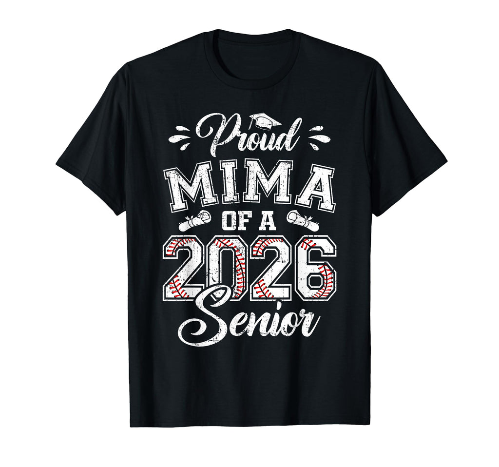 Proud Mima 2026 Senior Baseball Graduate T-Shirt - Custom Art Print Unisex - T-Shirt, Sweatshirt, Hoodie