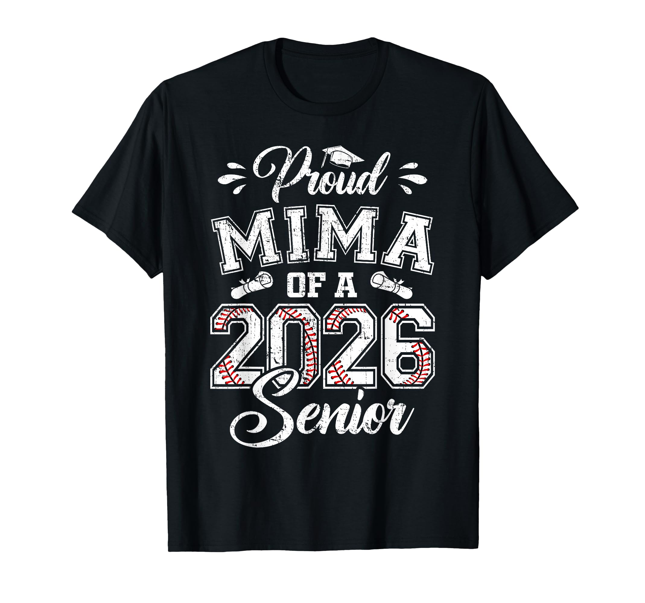 Proud Mima 2026 Senior Baseball Graduate T-Shirt - Custom Art Print Unisex - T-Shirt, Sweatshirt, Hoodie