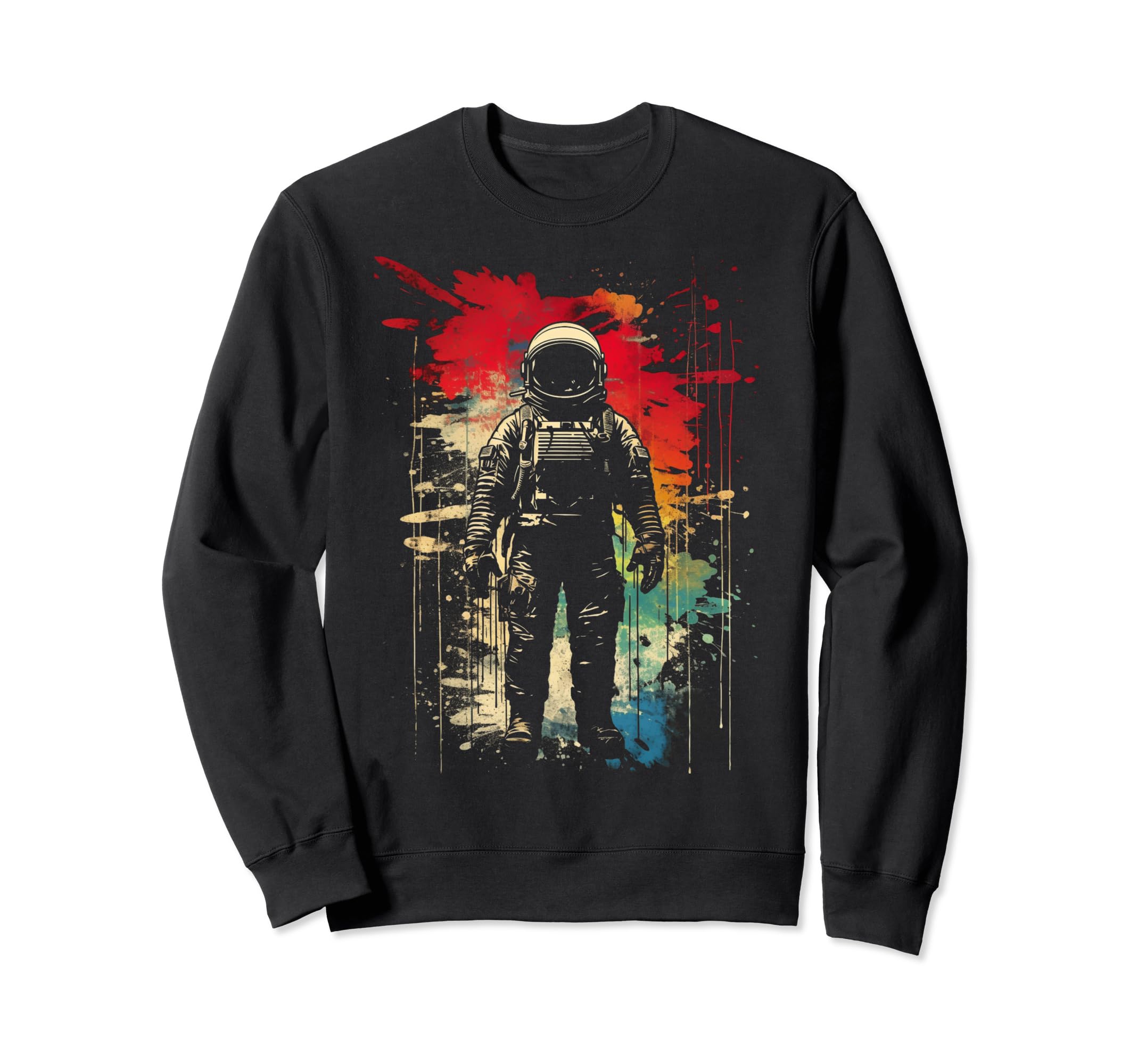 Astronaut Distressed 90S Space Sweatshirt - Custom Art Print for Adults - T-Shirt, Sweatshirt, Hoodie