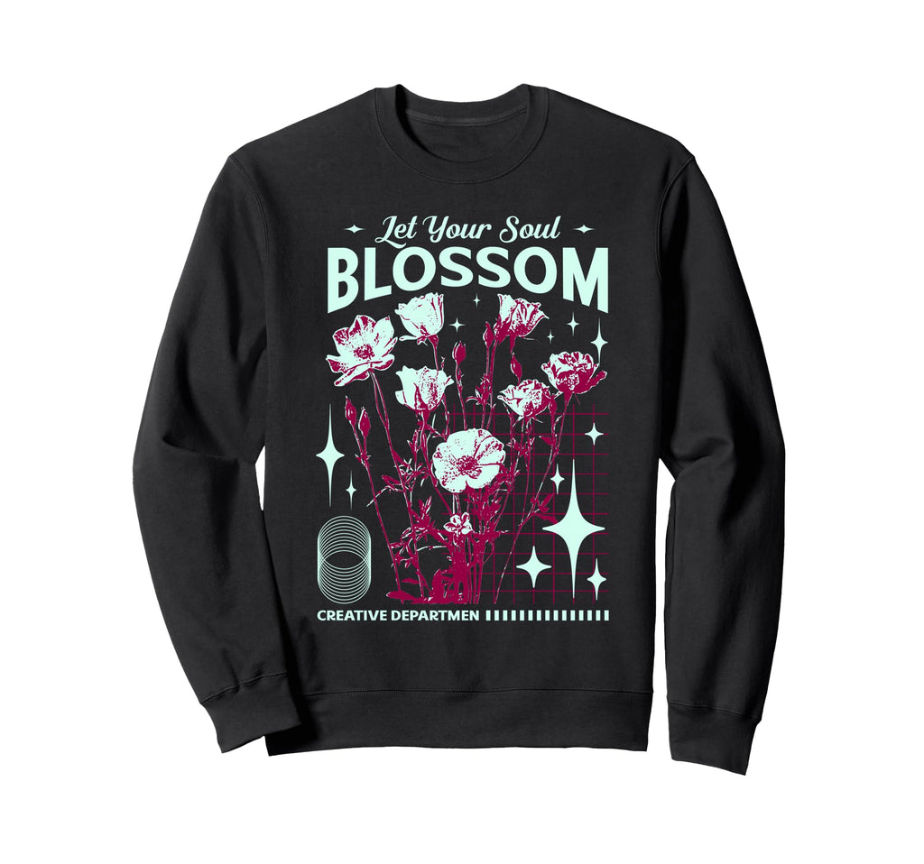 Y2K Blossom Bold Urban Graffiti Sweatshirt - Minimalist Print Men Women - T-Shirt, Sweatshirt, Hoodie