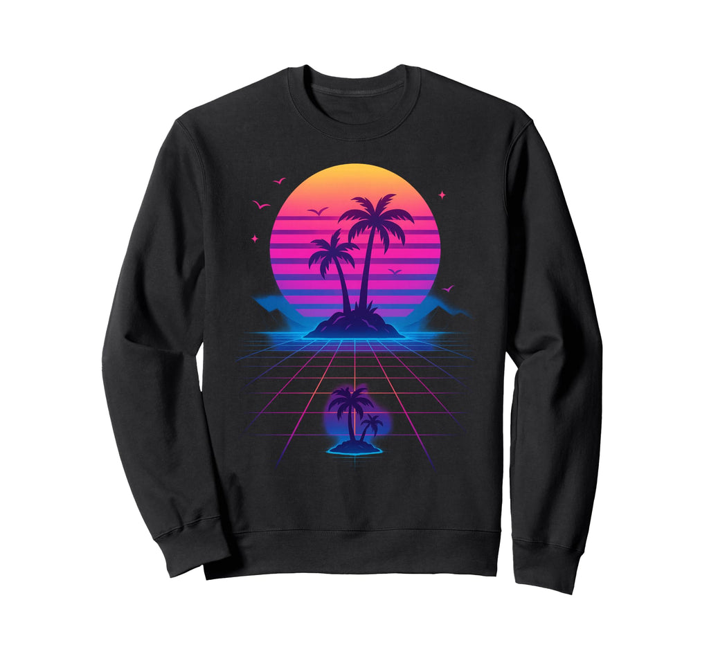 80S Synthwave Sweatshirt - Minimalist Print Unisex - T-Shirt, Sweatshirt, Hoodie