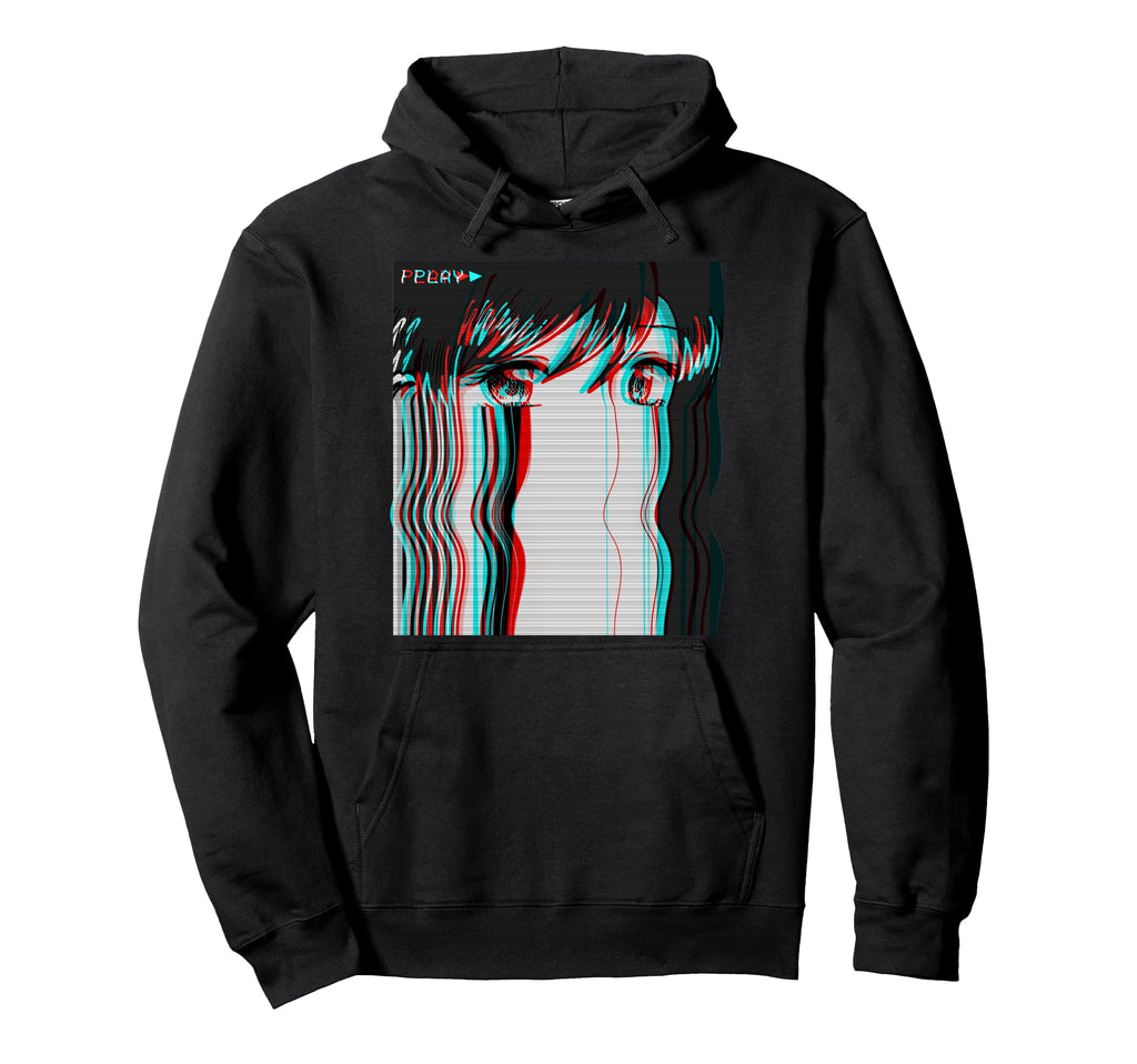 Vaporwave Aesthetic Sad Anime Eboy Hoodie - Novelty Apparel for Adults - T-Shirt, Sweatshirt, Hoodie