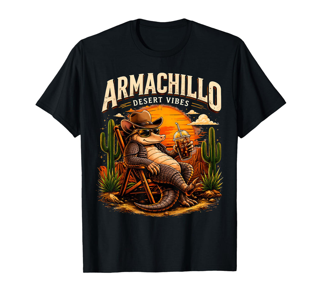 Armachillo Desert Vibes Western Cowboy T-Shirt - Novelty Apparel Men Women - T-Shirt, Sweatshirt, Hoodie