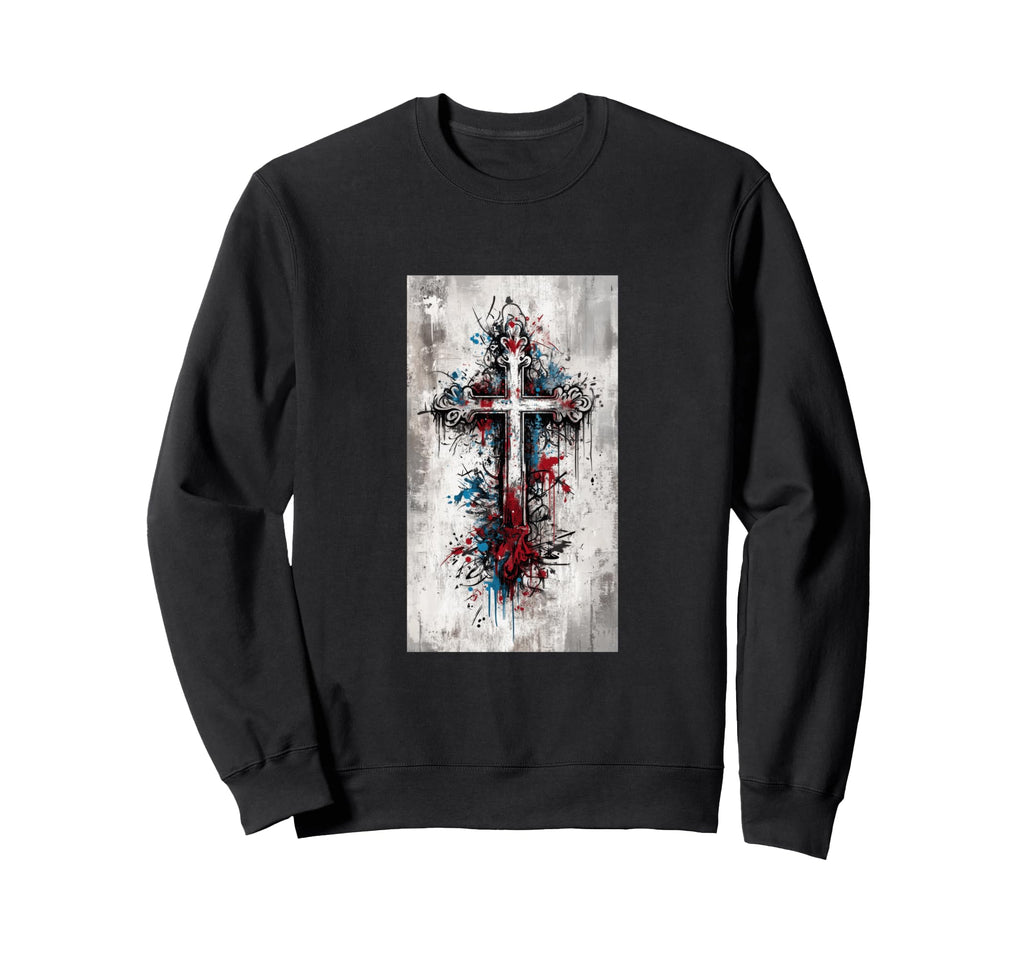 Gothic Cross Grunge Aesthetic Y2K Goth Sweatshirt - Graphic Print Unisex - T-Shirt, Sweatshirt, Hoodie