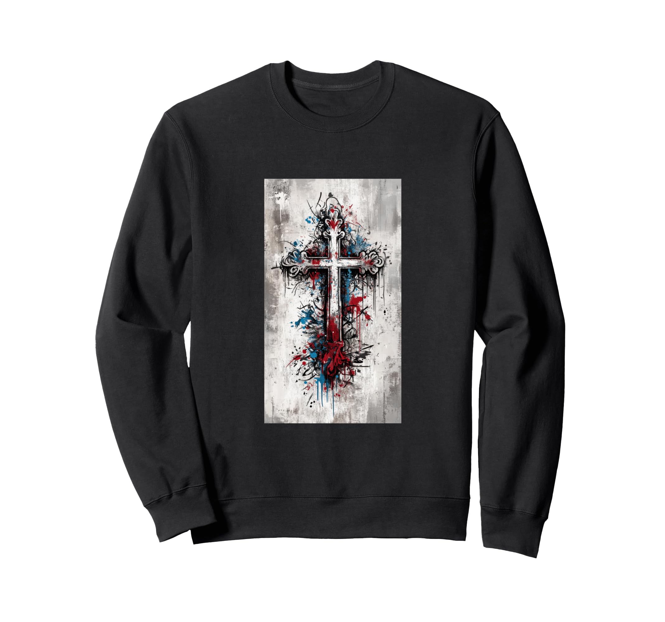 Gothic Cross Grunge Aesthetic Y2K Goth Sweatshirt - Graphic Print Unisex - T-Shirt, Sweatshirt, Hoodie