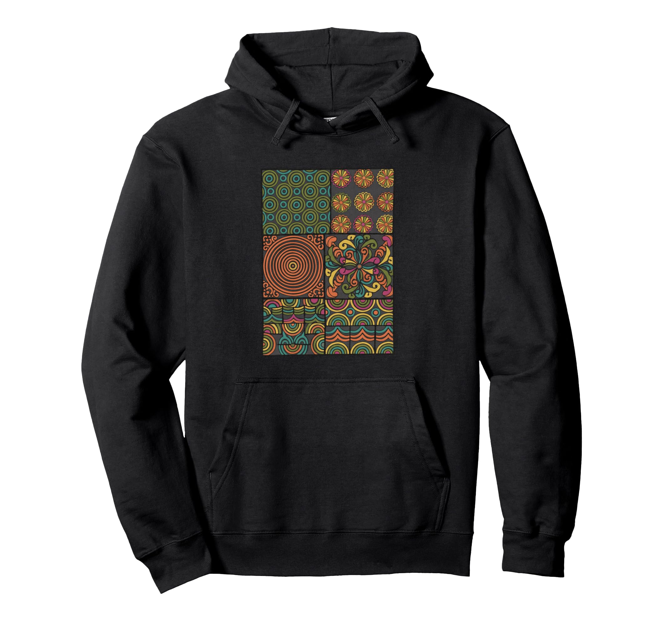 Floral Geometric Nature Pattern 70S Hoodie - Custom Art Print Men Women - T-Shirt, Sweatshirt, Hoodie