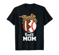 Ball Mom Funny Football Baseball Leopard T-Shirt - Streetwear Style Unisex - T-Shirt, Sweatshirt, Hoodie