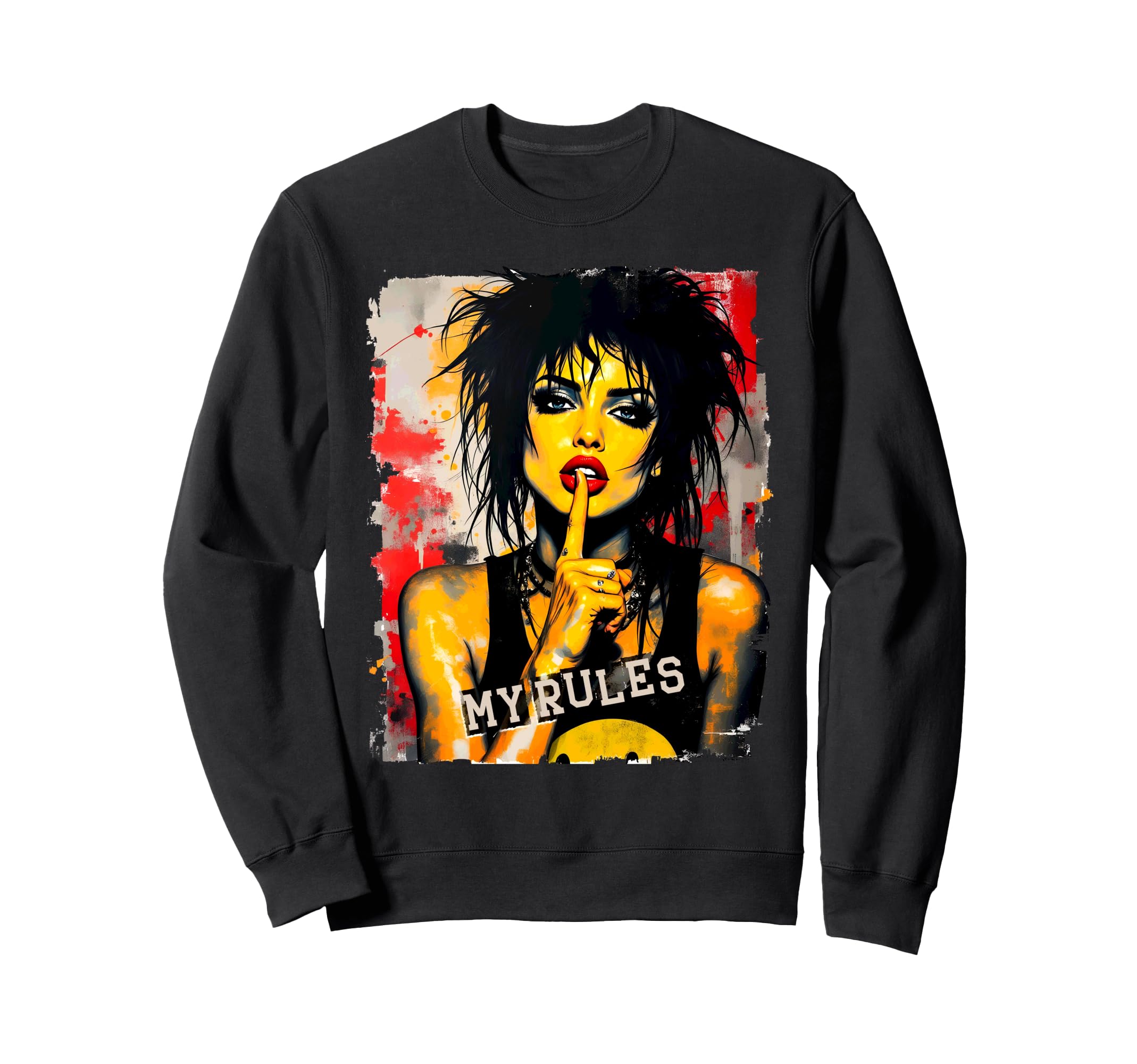 Punk 90S Grunge Street Art Sweatshirt - Fun Novelty Design Men Women - T-Shirt, Sweatshirt, Hoodie