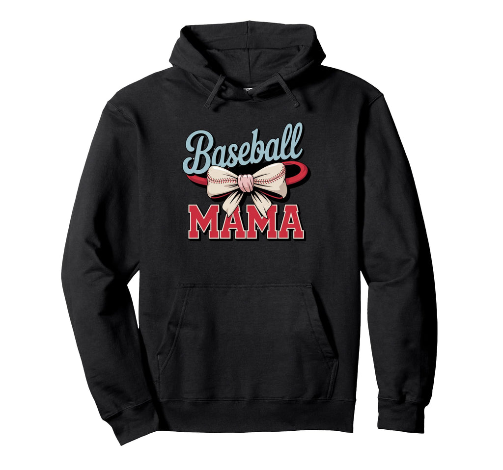 Coquette Bow American Baseball Mom Hoodie - Fun Novelty Design for Adults - T-Shirt, Sweatshirt, Hoodie