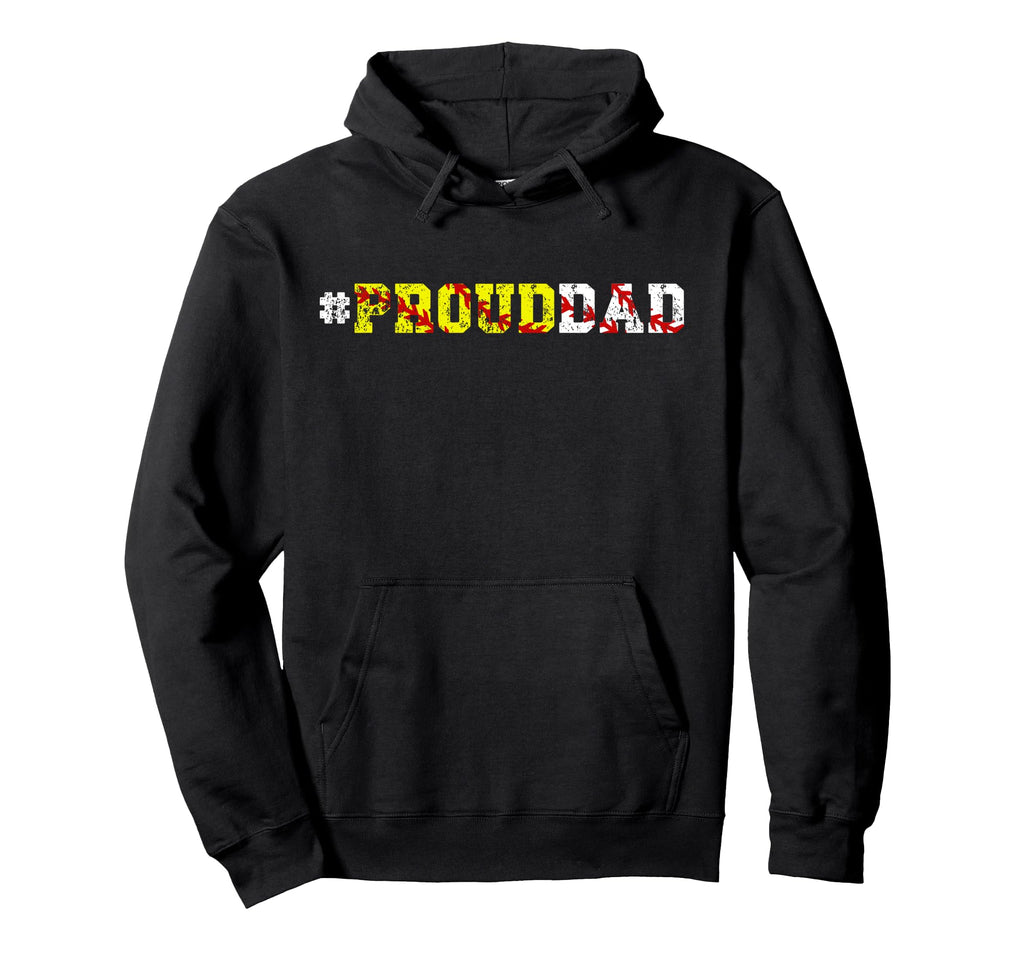 Proud Dad Baseball Softball Dad Hoodie - Casual Everyday Wear Men Women - T-Shirt, Sweatshirt, Hoodie