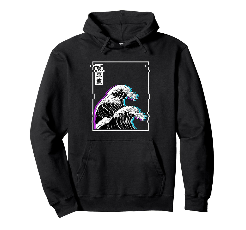 Japanese Wave Glitch Pastel Goth Grunge Hoodie - Graphic Print Unisex - T-Shirt, Sweatshirt, Hoodie