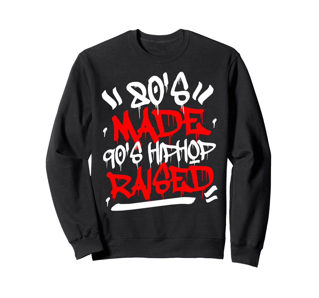 80S Made 90S Hip Hop Raised Old Hoodie - Minimalist Print for Adults - T-Shirt, Sweatshirt, Hoodie