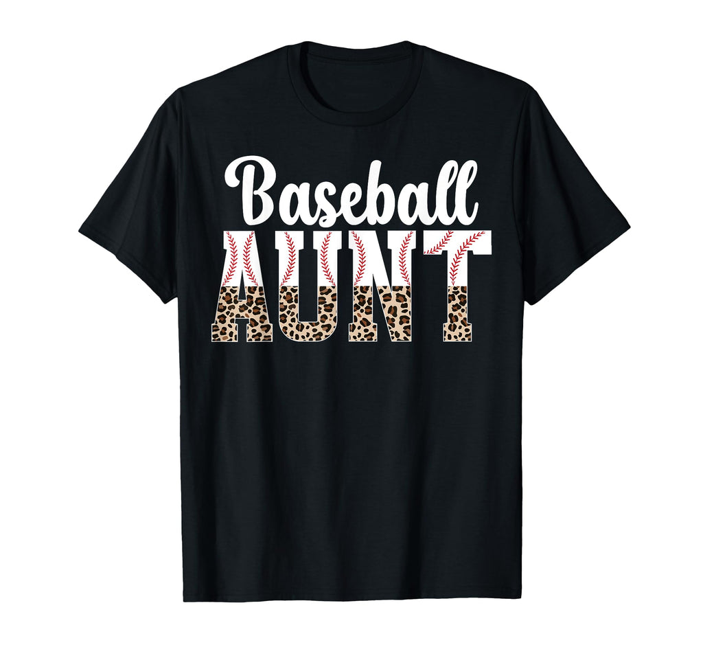Baseball Aunt Leopard Aunt Baseball T-Shirt - Fun Novelty Design Men Women - T-Shirt, Sweatshirt, Hoodie
