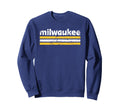Milwaukee Wisconsin Three Stripe Sweatshirt - Aesthetic Graphic for Adults - T-Shirt, Sweatshirt, Hoodie