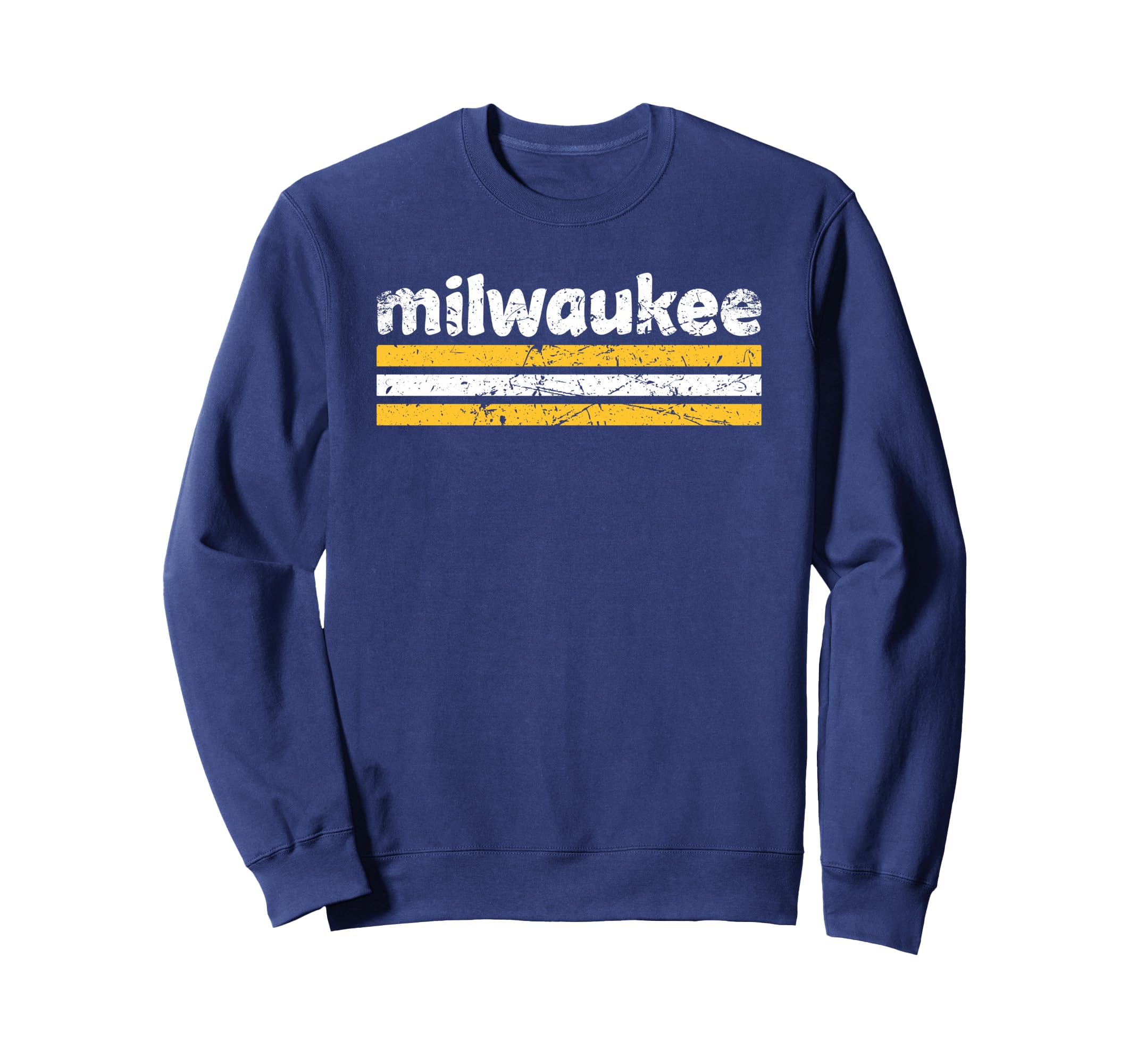 Milwaukee Wisconsin Three Stripe Sweatshirt - Aesthetic Graphic for Adults - T-Shirt, Sweatshirt, Hoodie