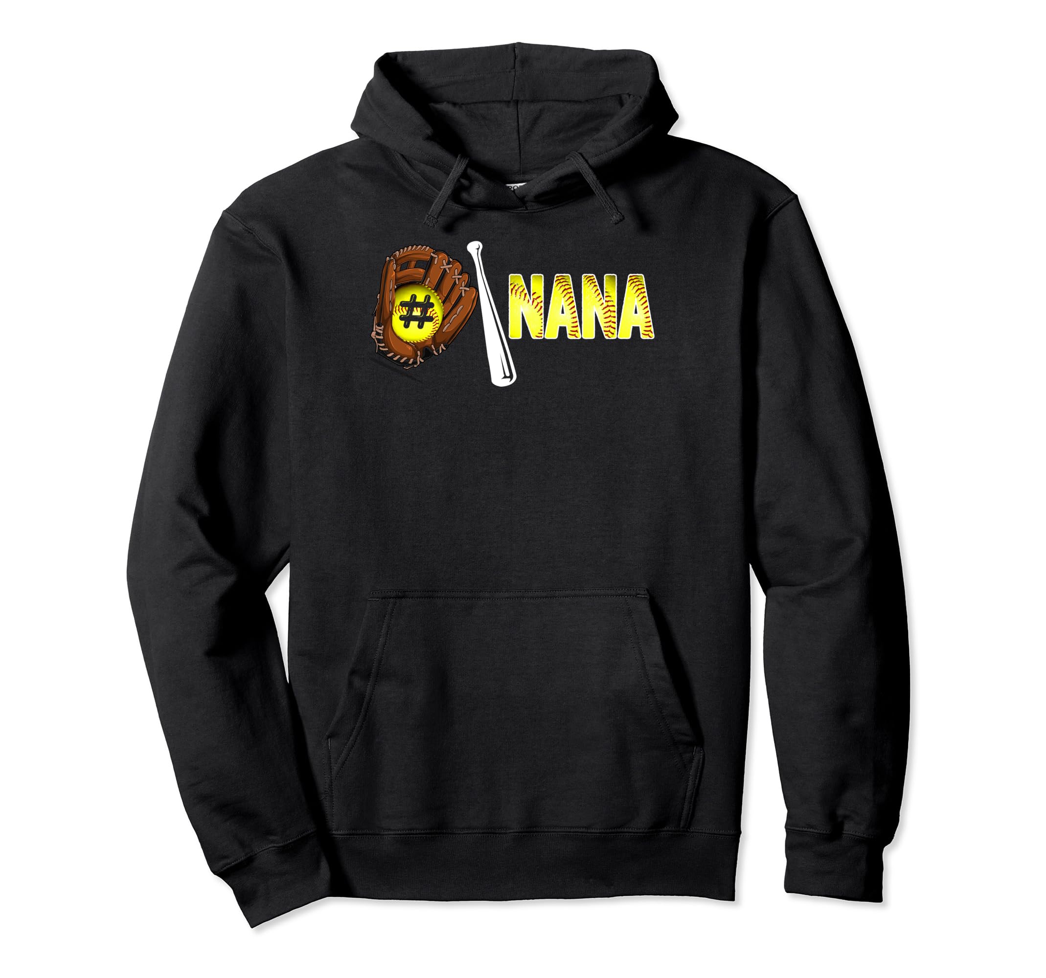 Number One Softball Nana Mothers Day Funny Hoodie - Unique Graphic Unisex - T-Shirt, Sweatshirt, Hoodie