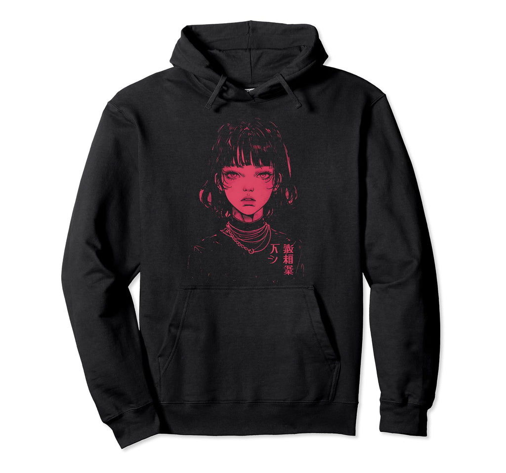 Goth Grunge Demon Anime Waifu Horror Hoodie - Fun Novelty Design Men Women - T-Shirt, Sweatshirt, Hoodie