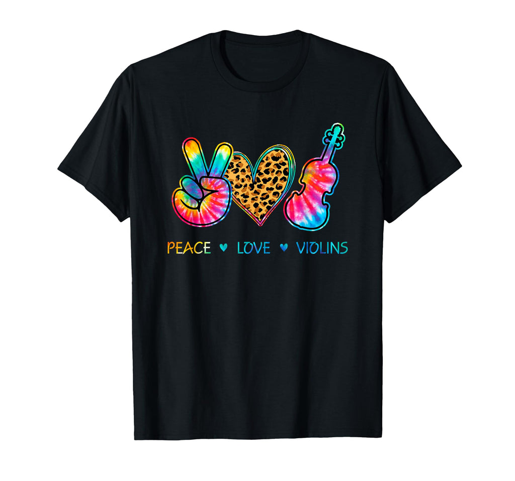Peace Love Violin Tie Dye T-Shirt - Fun Novelty Design Unisex - T-Shirt, Sweatshirt, Hoodie