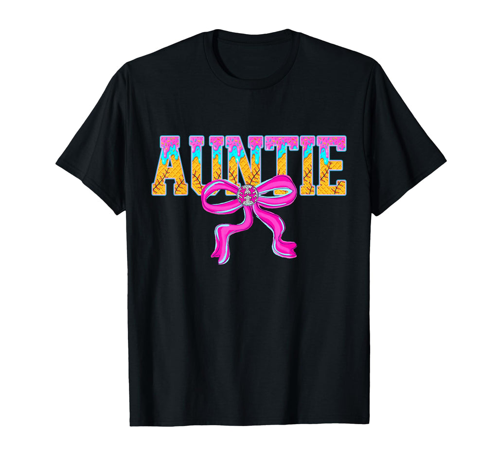 Baseball Auntie Ice Cream Drip Game Day T-Shirt - Streetwear Style Unisex - T-Shirt, Sweatshirt, Hoodie