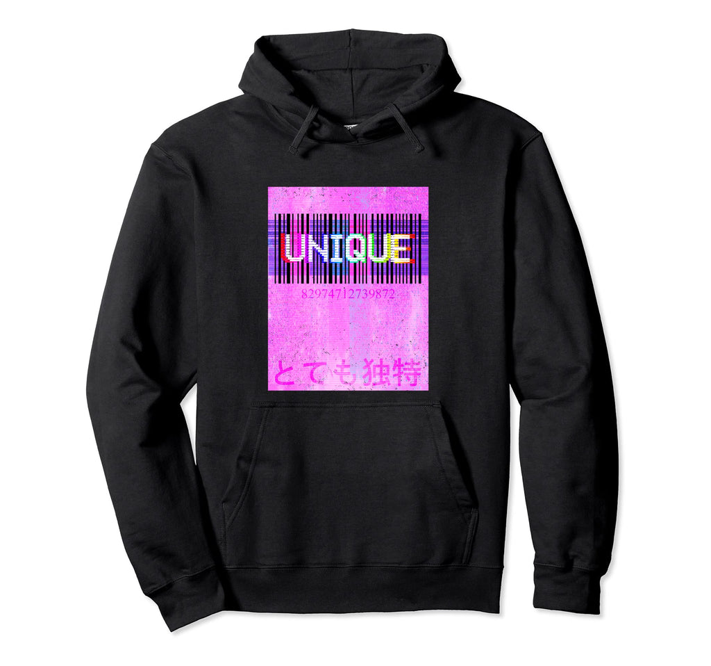 Unique Barcode Vaporwave Aesthetic Hoodie - Casual Everyday Wear Unisex - T-Shirt, Sweatshirt, Hoodie