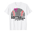 Checkered Baseball Mama Bow Varsity T-Shirt - Casual Everyday Wear Unisex - T-Shirt, Sweatshirt, Hoodie