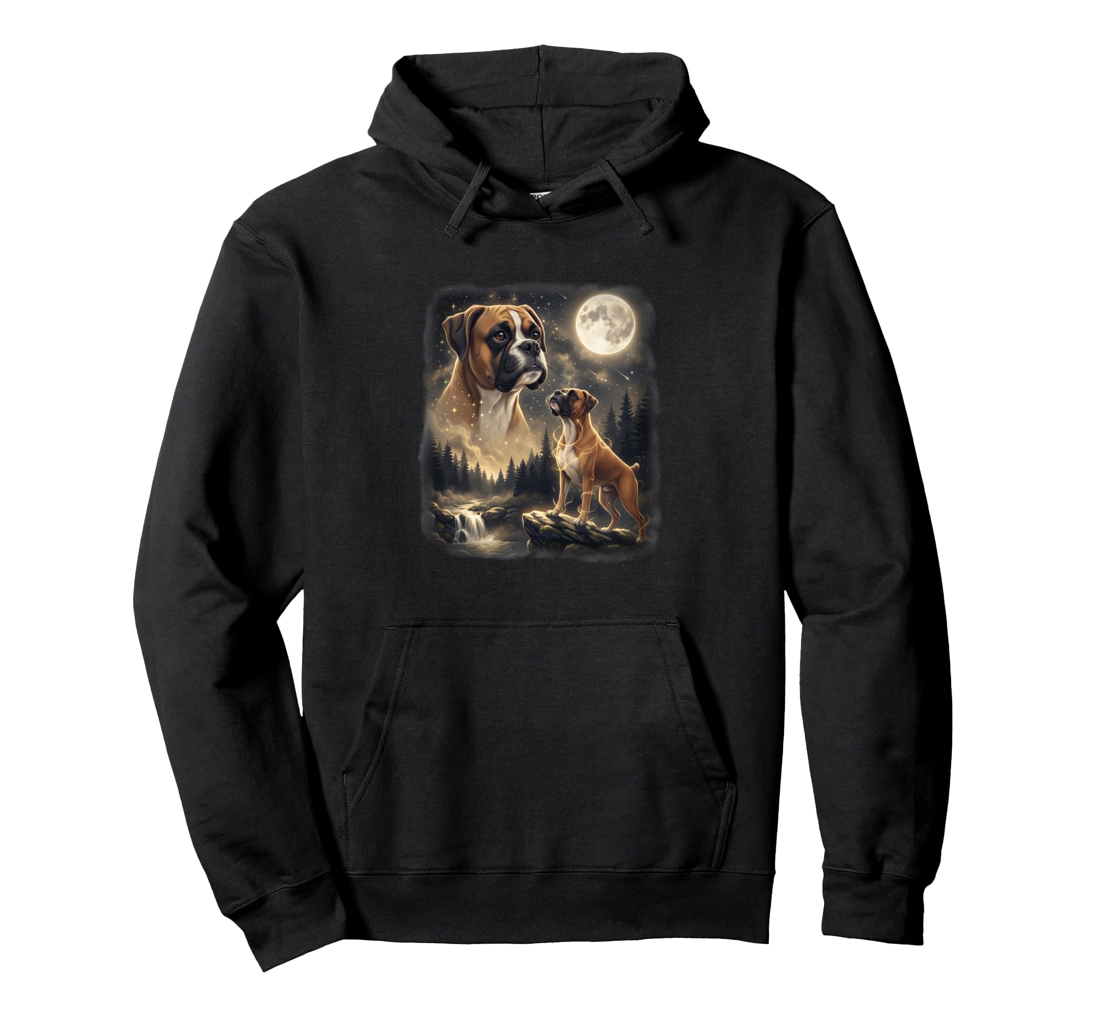 Boxer Dog Howling To Moon 90S Hoodie - Streetwear Style Unisex - T-Shirt, Sweatshirt, Hoodie