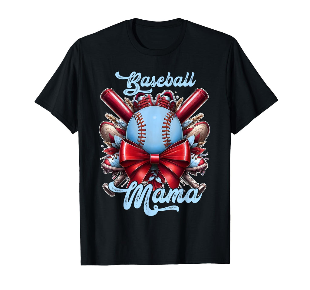 Baseball Mama Coquette Bow Softball T-Shirt - Casual Everyday Wear Unisex - T-Shirt, Sweatshirt, Hoodie