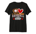 Baseball Sister Heart Sister Baseball T-Shirt - Graphic Print Unisex - T-Shirt, Sweatshirt, Hoodie