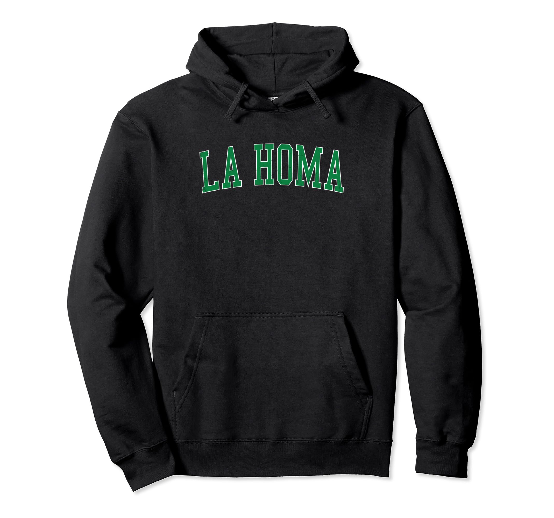 La Homa Tx Distressed Green Varsity Hoodie - Graphic Print for Adults - T-Shirt, Sweatshirt, Hoodie