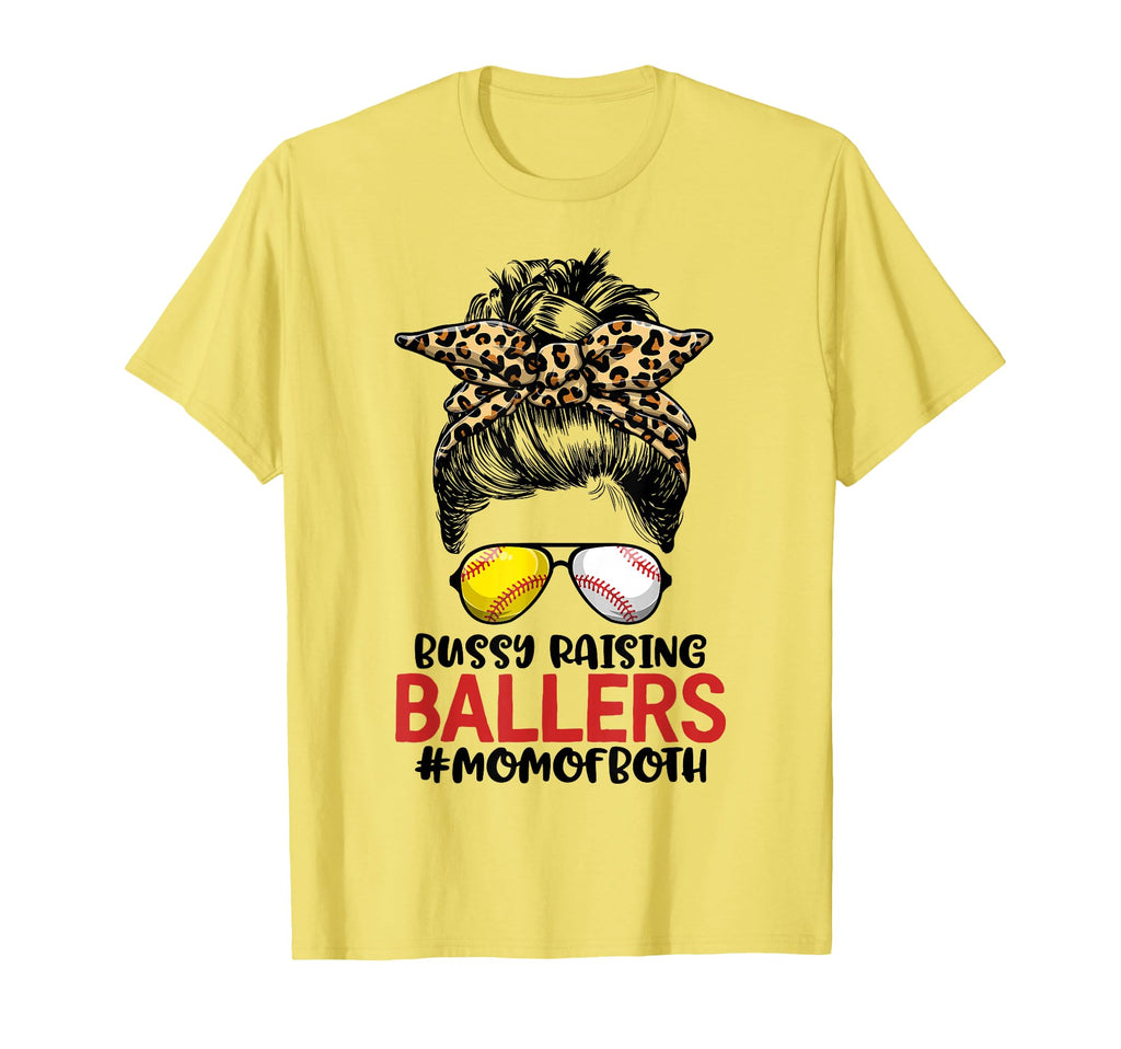 Mom Both Baseball Softball Messy Bun T-Shirt - Streetwear Style for Adults - T-Shirt, Sweatshirt, Hoodie