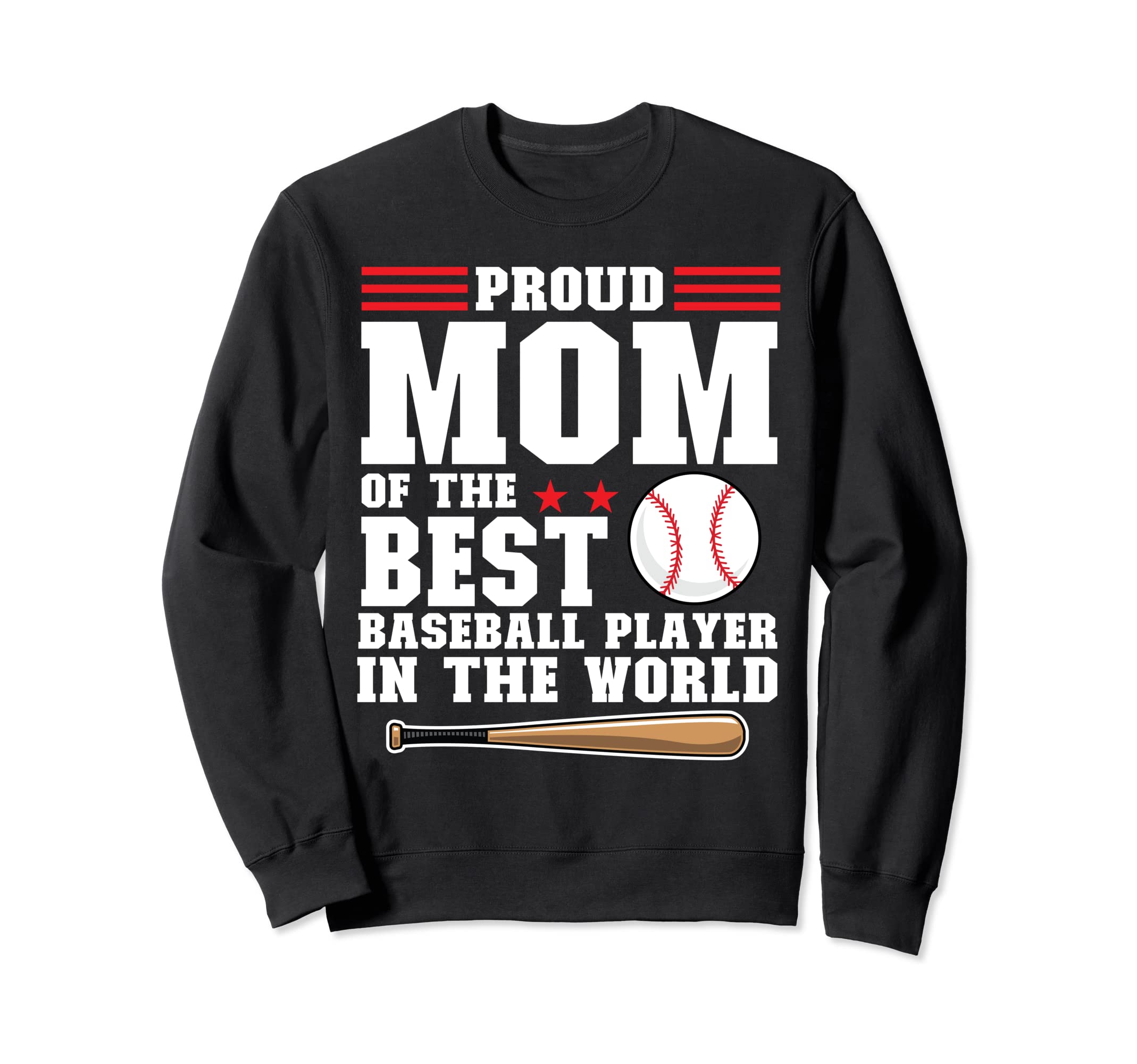 Proud Mom Awesome Baseball Baseball Sweatshirt - Graphic Print for Adults - T-Shirt, Sweatshirt, Hoodie