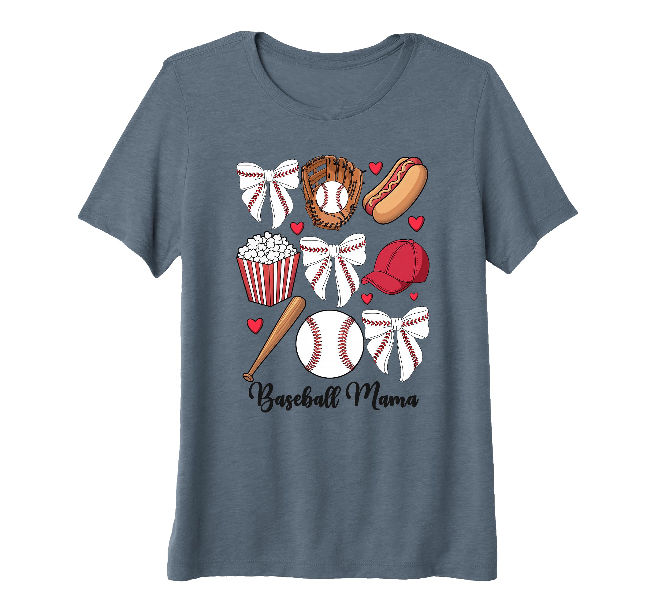 Womens Baseball Coquette Bow Cheer T-Shirt - Aesthetic Graphic for Adults - T-Shirt, Sweatshirt, Hoodie
