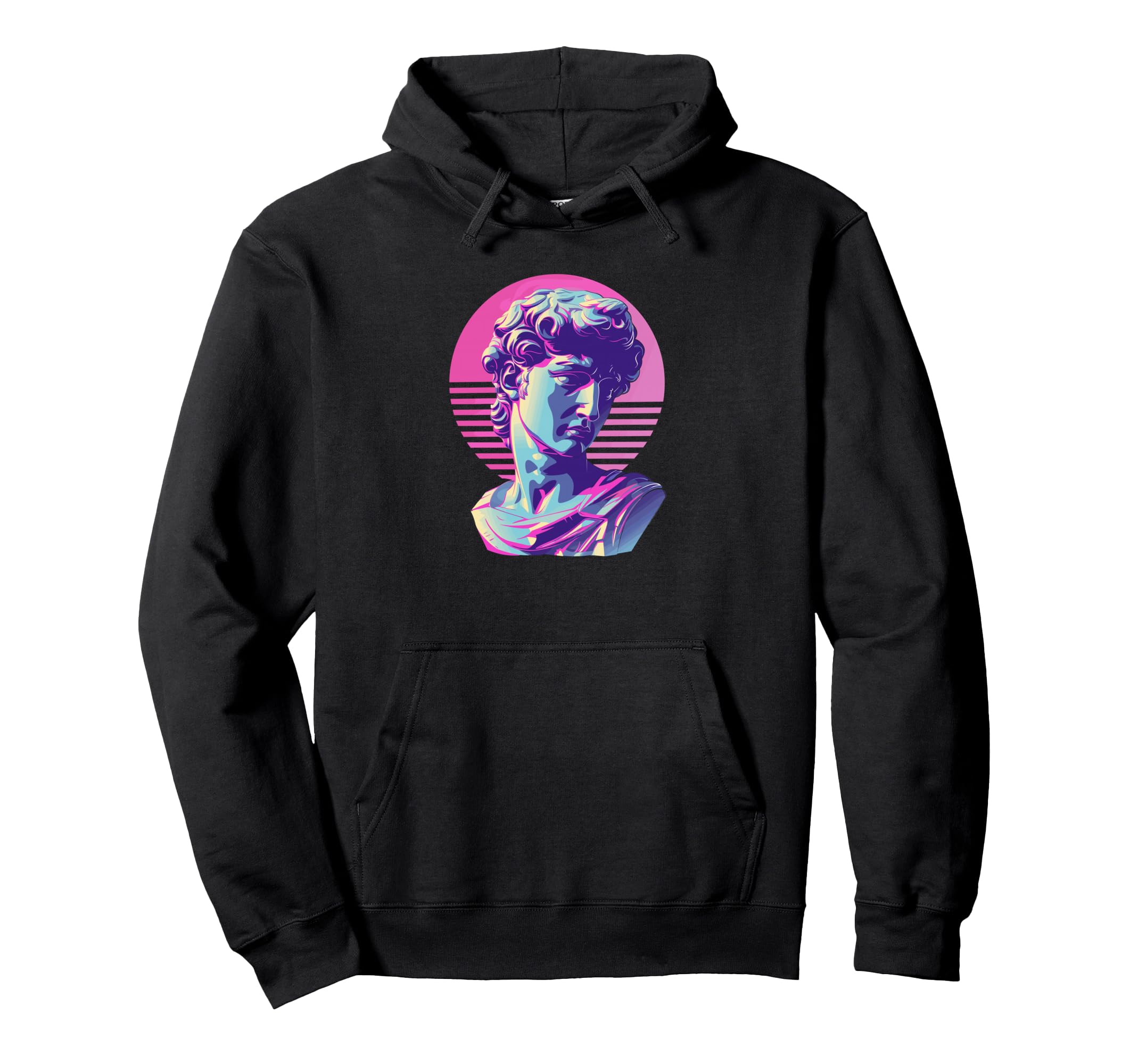 Aesthetic Statue Synthwave Vaporwave Hoodie - Graphic Print Men Women - T-Shirt, Sweatshirt, Hoodie