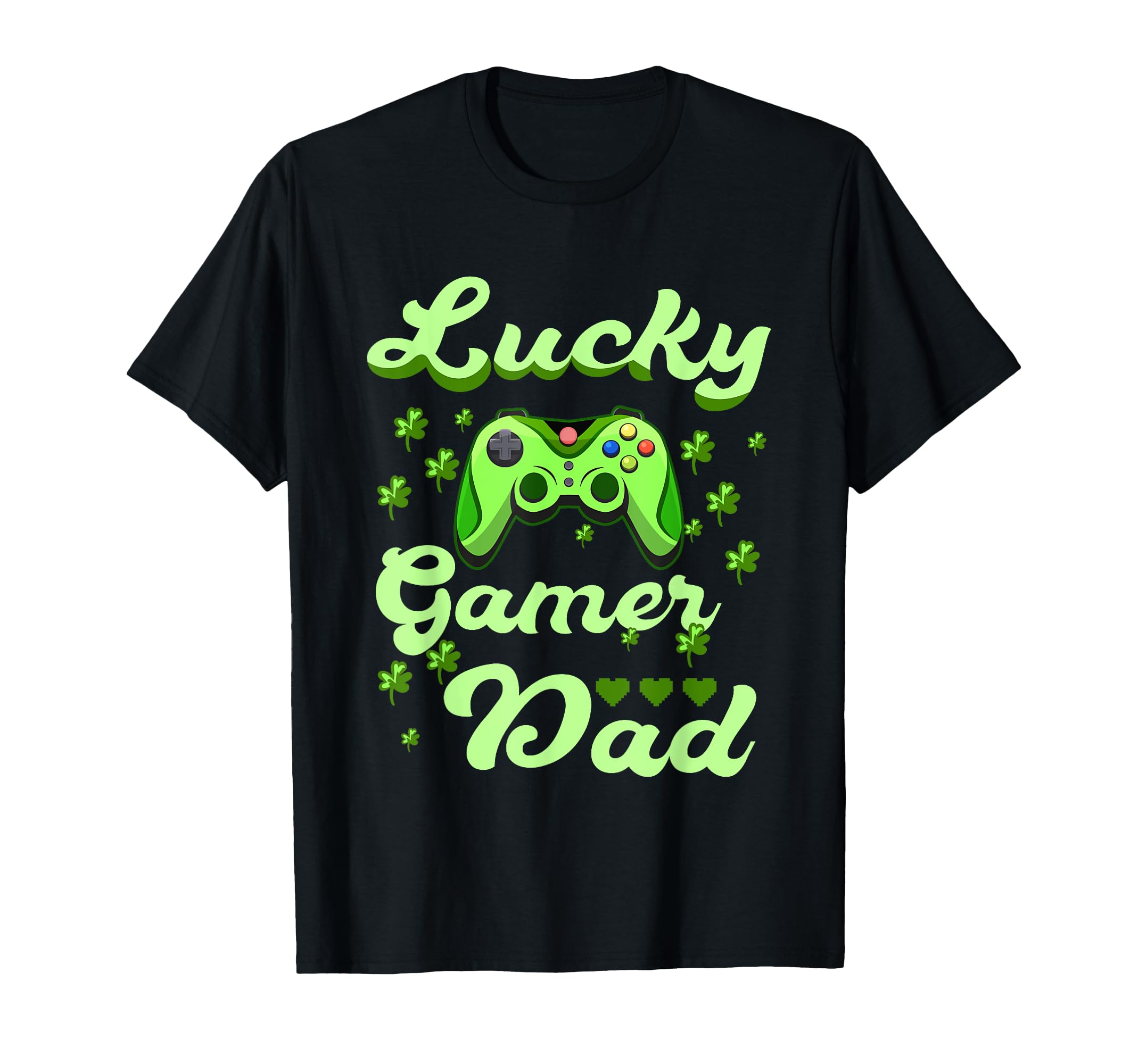 Lucky St Patricks Day Gamer Dad T-Shirt - Custom Art Print for Adults - T-Shirt, Sweatshirt, Hoodie