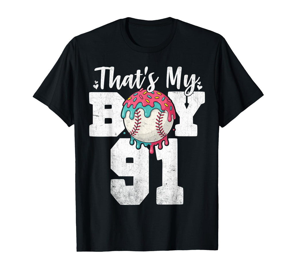 Thats My Baseball 91 Number Mom Dad T-Shirt - Aesthetic Graphic for Adults - T-Shirt, Sweatshirt, Hoodie